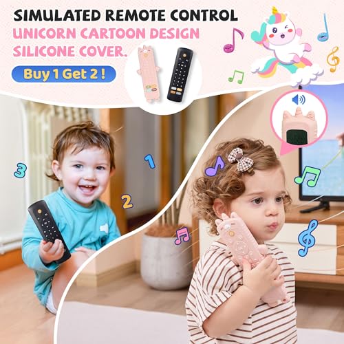 Baby Girl Toys - Baby Remote Control Toy with Unicorn Silicone Cover - Baby Musical Toys Toddler Toys with Realistic Play, Lights, and Sounds - 6, 9,