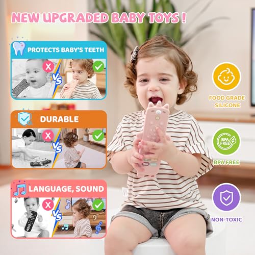 Baby Girl Toys - Baby Remote Control Toy with Unicorn Silicone Cover - Baby Musical Toys Toddler Toys with Realistic Play, Lights, and Sounds - 6, 9,
