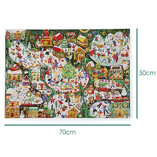 1000 Piece Jigsaw Puzzles for Adults - Christmas Illustrated Theme - Christmas Jigsaw Puzzle for Adults and Children - Family Fun Christmas Jigsaw -