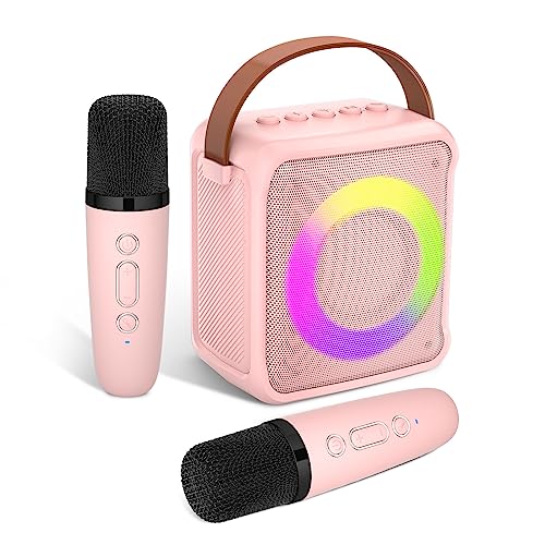 Ankuka Karaoke Toys for Kids & Adults with 2 Microphones, Portable Karaoke Machine with LED Light and Voice Changing Effects, Gifts for Age 3-18 Kids