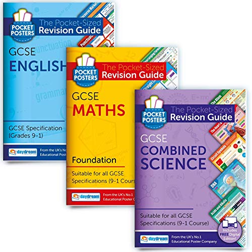 GCSE English, Maths (Foundation) & Science Revision Guide Pack (Daydream Education) - FREE digital editions with 1,600+ English & Maths assessment
