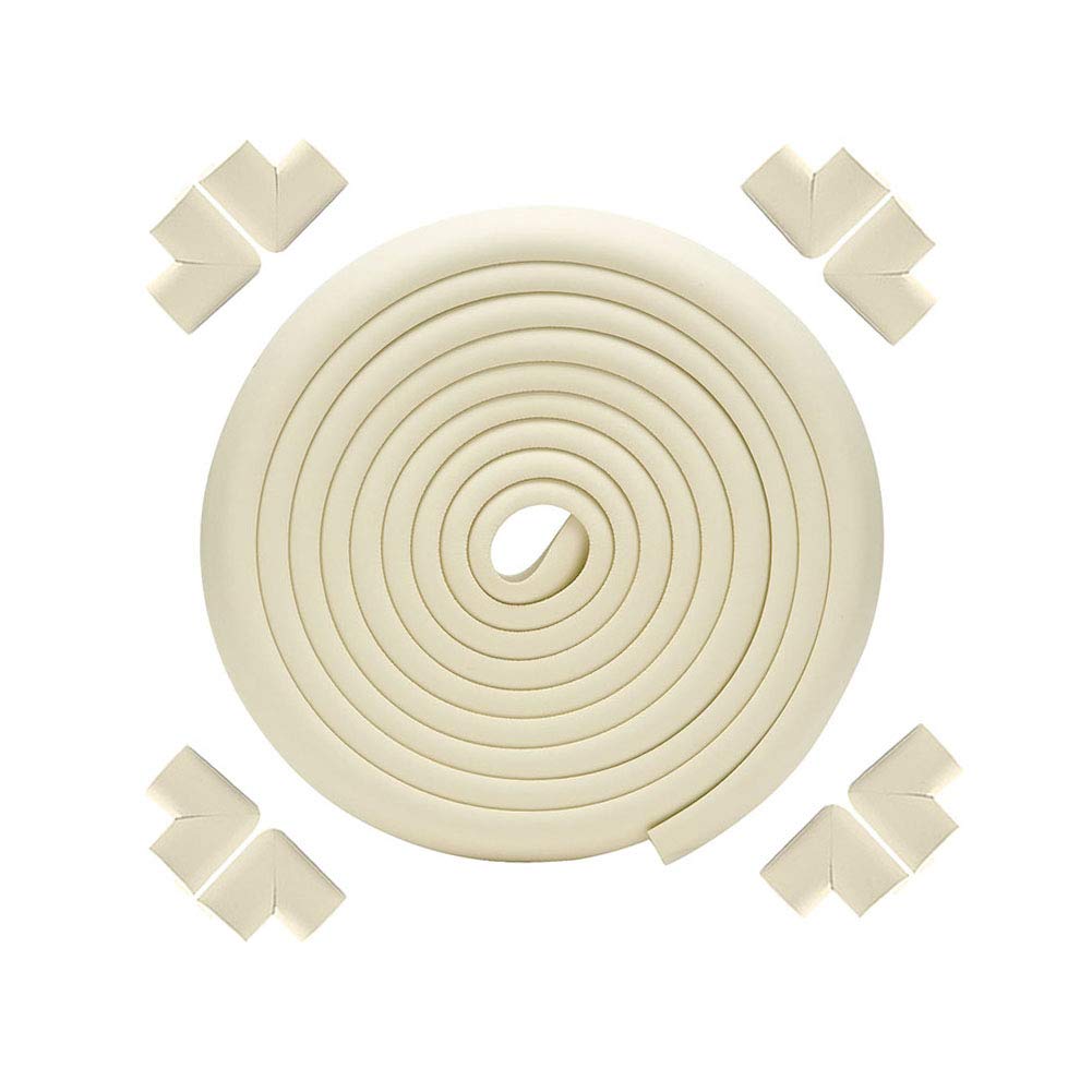 Baby Corner Guards, Fairy Baby 17Pcs Baby Proofing Kit Child Safety 1 Edge Protection 19.68 ft + 8 Corner Protectors +2 Cabinet Latch Locks + 4