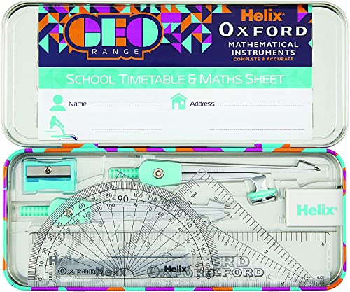 Helix Oxford Geo Maths Set - Orange (Pack of 2)