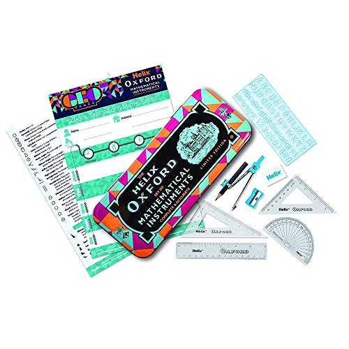 Helix Oxford Geo Maths Set - Orange (Pack of 2)