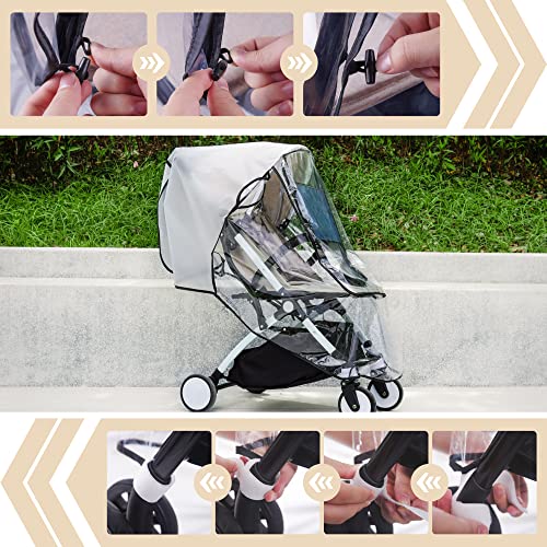 Bemece Universal Rain Cover for Pushchair Stroller Buggy Pram, Baby Travel Weather Shield - Double Protection?