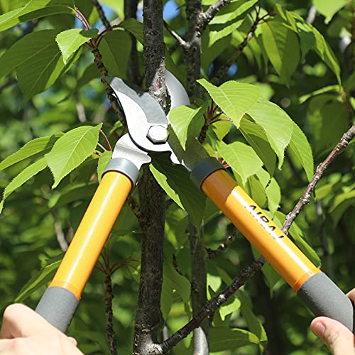 AIRAJ Bypass Loppers, More Power Less Effort Branch Lopper, Hardened Steel Blades with Non-Stick Coating,Bypass Loppers and Tree Trimmer Length: 38.5