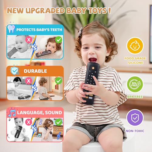 Baby TV Remote Toy - Baby Early Learning Toys, Baby Musical Toys, Toddler Toys with Realistic Play, Lights, and Sounds - Boys Girls Toys Gift for 1 2