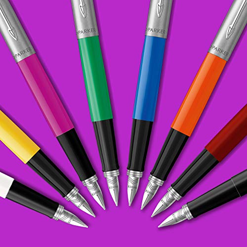 Parker Jotter Originals Fountain Pen Classic White Finish Medium Nib Blue & Black Ink