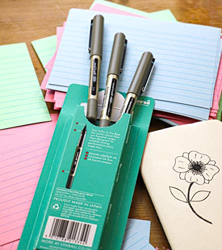 uni-ball UB-157 Eye Rollerball Pens. Premium Fine 0.7mm Ballpoint Tip for Super Smooth Handwriting, Drawing, Art, Crafts and Colouring. Fade and Water