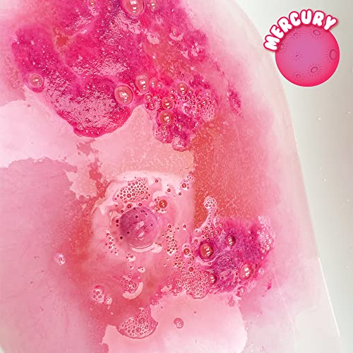 9 x Solar System Bath Bombs Gift Set, 9 x Planetary Fact Cards, Educational Planet Bath Bombs for Children, Science Kits for Boys & Girls, Bath Toy
