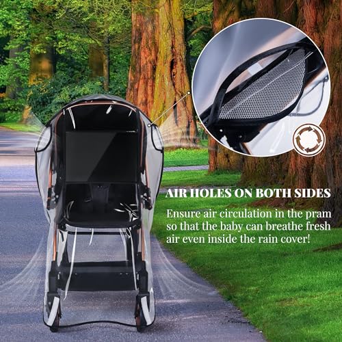 Bemece Universal Rain Cover for Pushchair Stroller Buggy Pram, Baby Travel Weather Shield