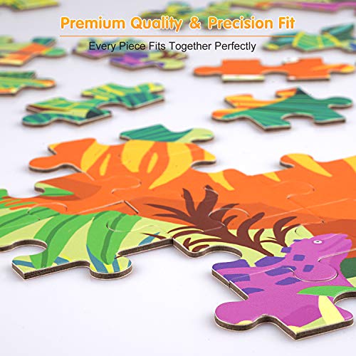 AivaToba Stegosaurus Jigsaw Puzzle for Kids, 105 Pieces Jigsaw Puzzle with Large Pieces for Kids Age 4 5 6 7 8 9 10 Years