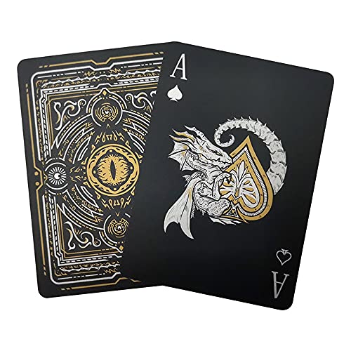 ACELION Waterproof Plastic Playing Cards, Deck of Cards, Gift Poker Cards (Dragon)