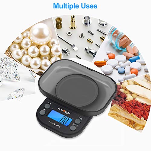 ACCUWEIGHT 255 Digital Scales Pocket Jewelry Scale Portable Mini Electronic Weighting Multifunctional Precision Gram Scale with Backlight LCD Display,