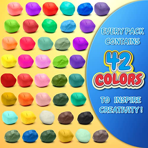 Air Dry Clay - Magic Clay 42 Colors, Modeling Clay for Kids with Tools, Craft Kit for Kids Boys Girls, Toys Gifts for Age 3 4 5 6 7 8+ Years Old Boys