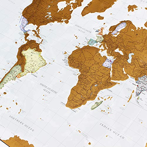 Scratch The World? Travel Map - Scratch Off World Map Poster + Bonus Europe Scratch - Maps International - 50 Years + of map Making - Most Detailed