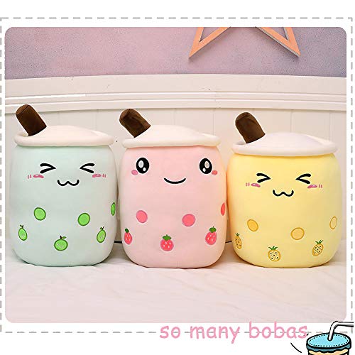 Amozo Cute Cartoon Boba Milk Tea Soft Plush Doll, Giant Boba Bubble Plushie Stuffed Tea Cup Pillow Gift Toys(Pink,50cm)