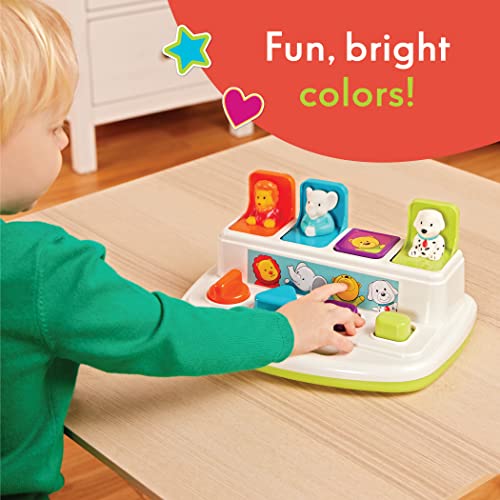 Battat - Pop-up Pals - Color Sorting Animal Push and Pop Up Toy for Kids 18 Months +, BT2613Z, Multicolor, 27.31 x 18.75 x 13.03 cm