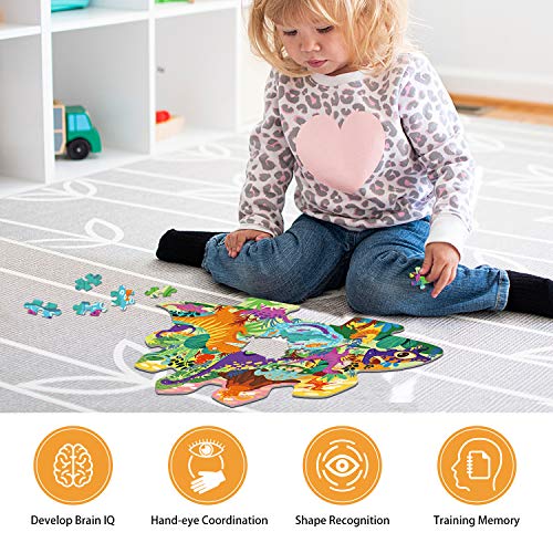 AivaToba Stegosaurus Jigsaw Puzzle for Kids, 105 Pieces Jigsaw Puzzle with Large Pieces for Kids Age 4 5 6 7 8 9 10 Years