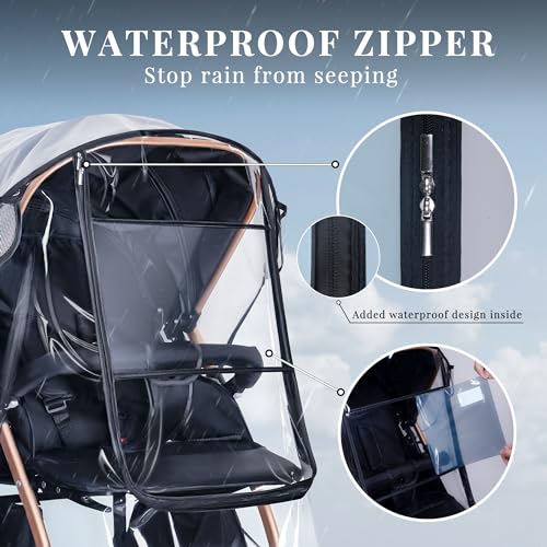 Bemece Universal Rain Cover for Pushchair Stroller Buggy Pram, Baby Travel Weather Shield
