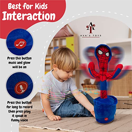 Ava's Toys Dancing Toy ? Interactive Superhero Robot Spider ? Singing and Dancing Baby Talking Toy ? 120 Songs Talking Blue Toy for Boys and Girls ?