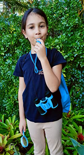 Adventure Kidz - Outdoor Exploration Kit, Children?s Toy Binoculars, Torch, Compass, Whistle, Magnifying Glass, Backpack. Great Kids Gift Set for