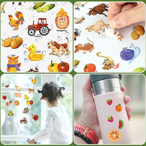 ASTARON Reusable 3D Puffy Sticker Book for Kids 3-6, Cute Waterproof Farm Harvest Stickers 88 Pcs, Puffy Sticker Game Travel Stickers and Educational
