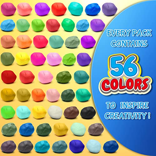 Air Dry Clay 56 Colors, Modelling Clay for Kids, DIY Molding Magic Clay for with Tools, Craft Kit for Kids Boys Girls, Toys Gifts for Age 3 4 5 6 7 8+