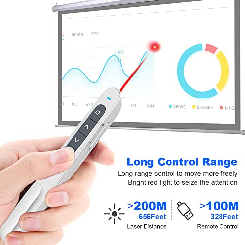 ?Key Customized Function?NORWII N27 Laser Pointer for Presentation Pointer 100m, Hyperlink/Volume Control PPT PowerPoint Presentation Clicker for