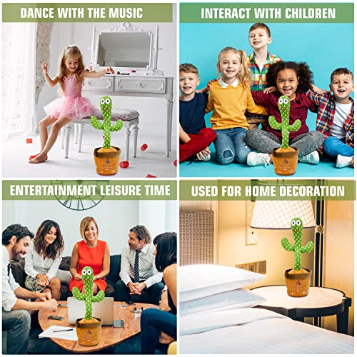 Ava's Toys Volume Control Dancing Cactus- Voice Recorder Baby Toys- Talking and Singing Cactus- Repeat What You Say Learning Toy