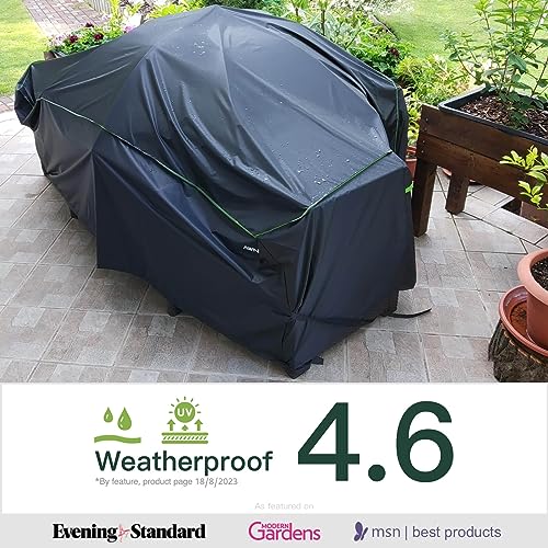 AWNIC Garden Furniture Cover Waterproof with Hooks Heavy Duty 420D Oxford, Windproof Anti-UV Outdoor Patio Table Covers with Air Vent, Cube Square