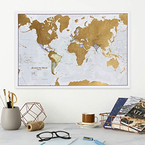 Scratch The World? Travel Map - Scratch Off World Map Poster + Bonus Europe Scratch - Maps International - 50 Years + of map Making - Most Detailed