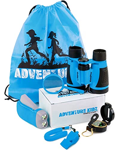 Adventure Kidz - Outdoor Exploration Kit, Children?s Toy Binoculars, Torch, Compass, Whistle, Magnifying Glass, Backpack. Great Kids Gift Set for