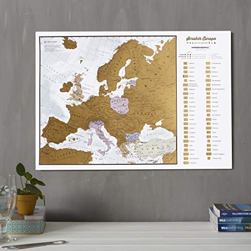 Scratch The World? Travel Map - Scratch Off World Map Poster + Bonus Europe Scratch - Maps International - 50 Years + of map Making - Most Detailed