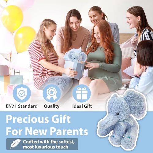 Baby Box Shop - Blue Elephant Teddy, Cuddly Toy for Babies, Baby Teddy, Stuffed Animal, Soft Toys for Babies, Blue Teddy Elephant, Plush Teddy