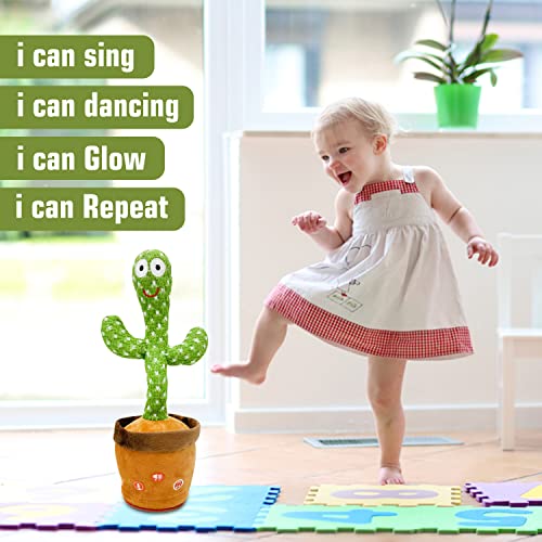 Ava's Toys Volume Control Dancing Cactus- Voice Recorder Baby Toys- Talking and Singing Plush Cactus Repeat What You Say - Educational Toys, Learning