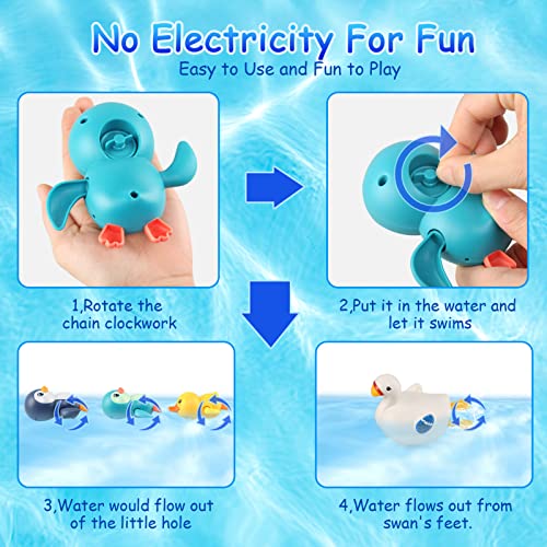 BelleStyle Baby Bath Toys, Swimming Pool Toy for Toddlers Kids, Floating Watering Bath Toys Wind Up Clockwork Bathtub Toy Game for Children Babies