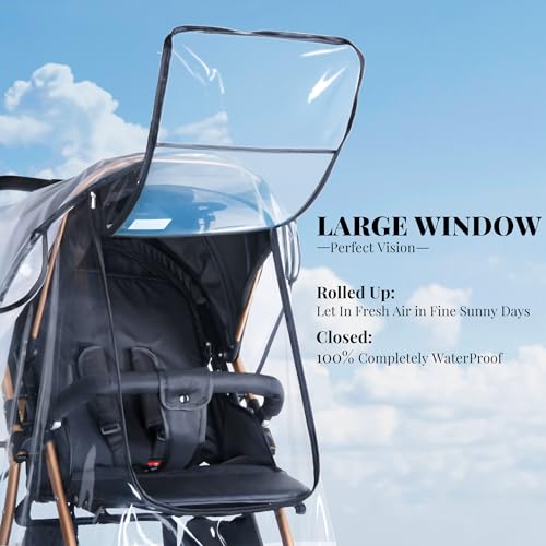 Bemece Universal Rain Cover for Pushchair Stroller Buggy Pram, Baby Travel Weather Shield