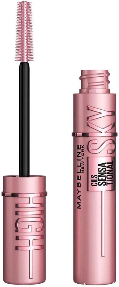 Maybelline New York Lash Sensational Sky High Mascara, Volumising & Lengthening Mascara, Washable Flake-Free Formula Infused with Bamboo Extract & Fibres, 7.2 ml, Shade: 01, Very Black
