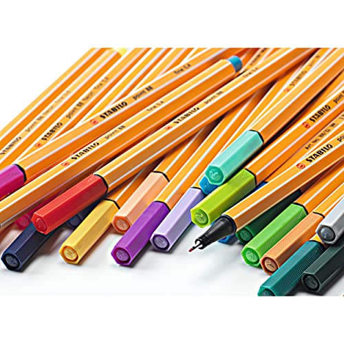 Fineliner - STABILO point 88 - Pack of 25 - Assorted Colours