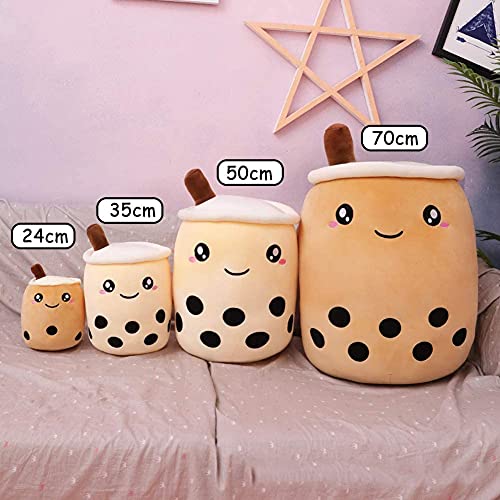 Amozo Cute Cartoon Boba Milk Tea Soft Plush Doll, Giant Boba Bubble Plushie Stuffed Tea Cup Pillow Gift Toys (Coffee, 50cm)