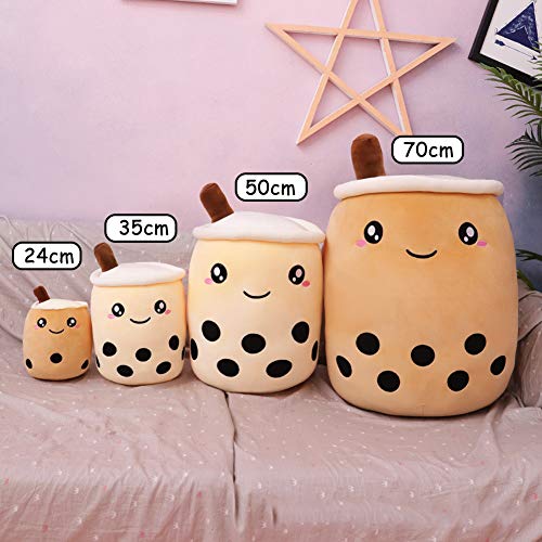 Amozo Cute Cartoon Boba Milk Tea Soft Plush Doll, Giant Boba Bubble Plushie Stuffed Tea Cup Pillow Gift Toys(Coffee,24cm)