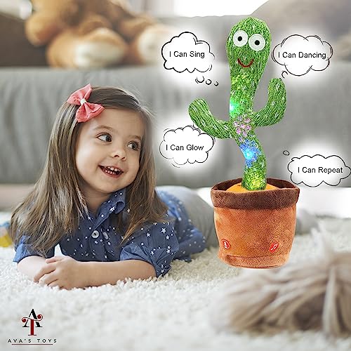 Ava's Toys Dancing Cactus Toy ? Talking Cactus Toy for Boys and Girls ? Singing Cactus Toy Repeat What You Say ? Singing, Dancing, Voice Recording