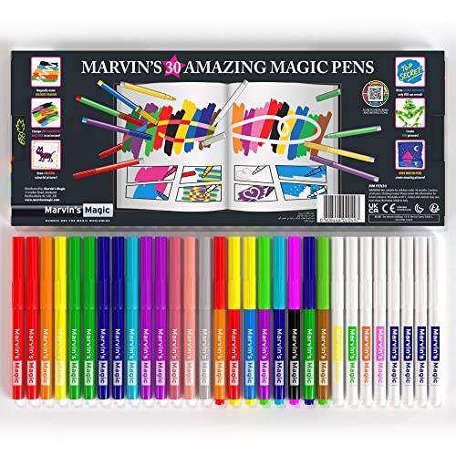 Marvin's Magic - Amazing Magic Pens - Colour Changing Magic Colouring Pens Set - Create 3D Lettering or Write Secret Messages - Magical Art Supplies