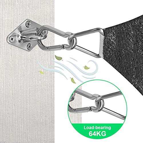 Sun Shade Sail Fixing Kit, M6 Heavy Duty Sun Sail Shade Hardware Kit, 304 Stainless Steel Awning Attachment Set for Garden Triangle and Square,