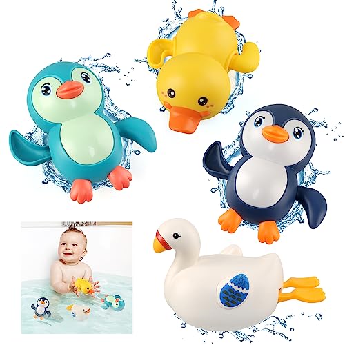 BelleStyle Baby Bath Toys, Swimming Pool Toy for Toddlers Kids, Floating Watering Bath Toys Wind Up Clockwork Bathtub Toy Game for Children Babies
