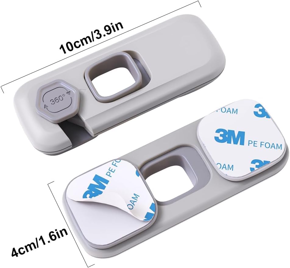 BECOMTO 5 Pack Childproof Refrigerator Lock,Cupboard Locks for Children,Freezer Lock Apply to Max 1"(25mm) Sealing Strip,Cabinet Cupboard Lock for