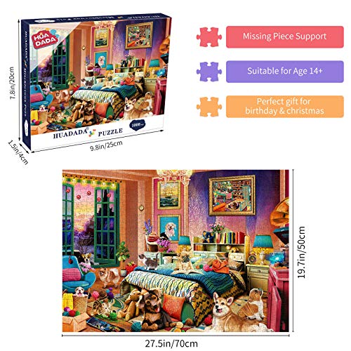 1000 Pieces Jigsaw Puzzles for Adults | Pets Animal Jigsaw Puzzles for Adults 1000 Pieces Puzzle Gifts (Pets Party)