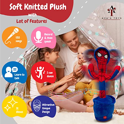 Ava's Toys Dancing Toy ? Interactive Superhero Robot Spider ? Singing and Dancing Baby Talking Toy ? 120 Songs Talking Blue Toy for Boys and Girls ?
