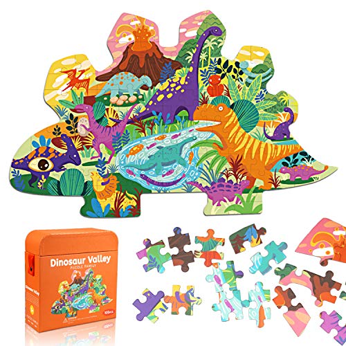 AivaToba Stegosaurus Jigsaw Puzzle for Kids, 105 Pieces Jigsaw Puzzle with Large Pieces for Kids Age 4 5 6 7 8 9 10 Years